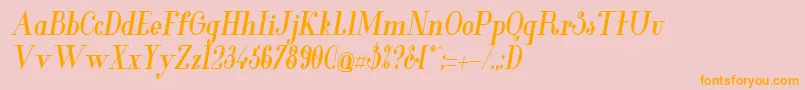 GlamorBoldcondenseditalic Font – Orange Fonts on Pink Background