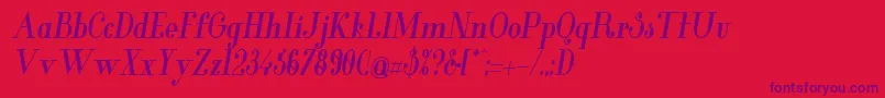 GlamorBoldcondenseditalic Font – Purple Fonts on Red Background