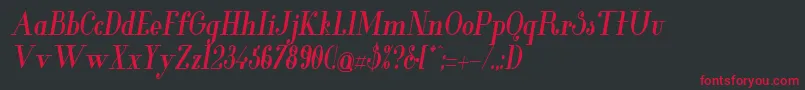 GlamorBoldcondenseditalic Font – Red Fonts on Black Background
