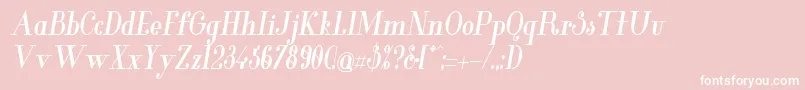 GlamorBoldcondenseditalic-Schriftart – Weiße Schriften auf rosa Hintergrund