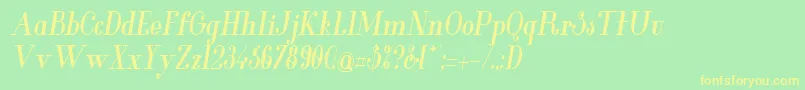 GlamorBoldcondenseditalic Font – Yellow Fonts on Green Background