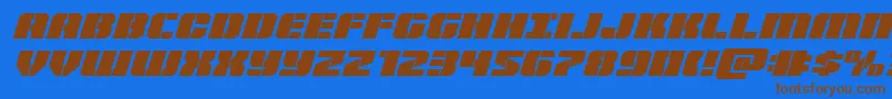 Warpthrusterexpandital Font – Brown Fonts on Blue Background
