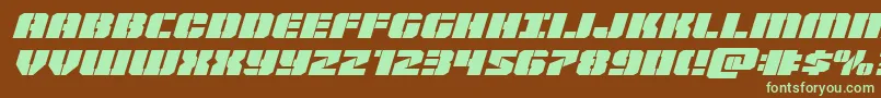 Warpthrusterexpandital Font – Green Fonts on Brown Background