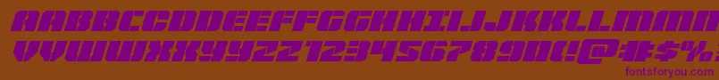 Warpthrusterexpandital Font – Purple Fonts on Brown Background