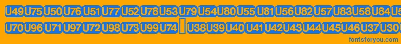 DeutschebahnagFive Font – Blue Fonts on Orange Background