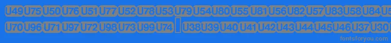 DeutschebahnagFive-Schriftart – Graue Schriften auf blauem Hintergrund