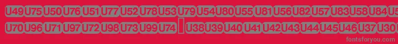 フォントDeutschebahnagFive – 赤い背景に灰色の文字