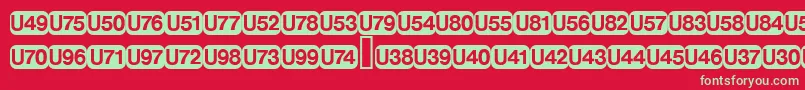フォントDeutschebahnagFive – 赤い背景に緑の文字