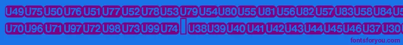 DeutschebahnagFive Font – Purple Fonts on Blue Background