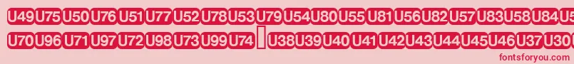 フォントDeutschebahnagFive – ピンクの背景に赤い文字