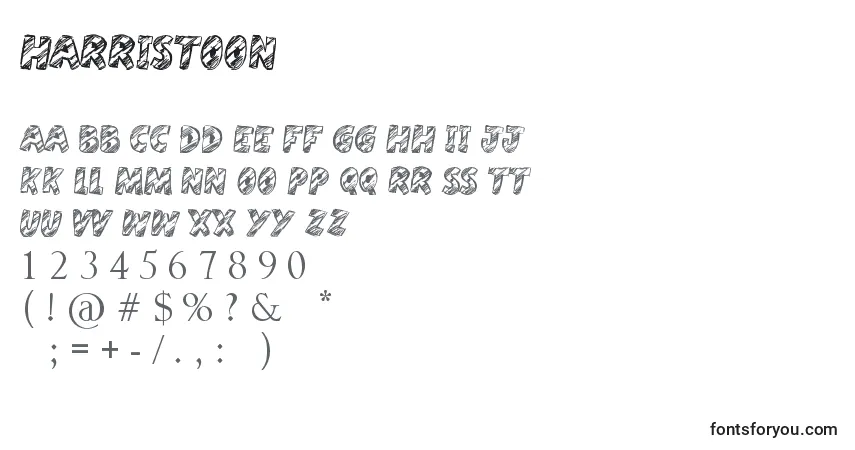 Czcionka Harristoon – alfabet, cyfry, specjalne znaki