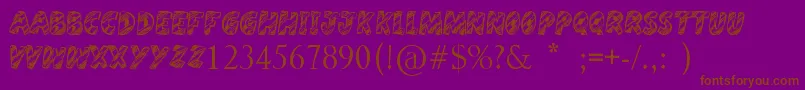 Harristoon-Schriftart – Braune Schriften auf violettem Hintergrund