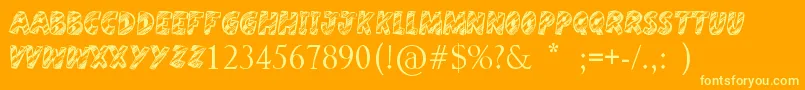 Harristoon Font – Yellow Fonts on Orange Background