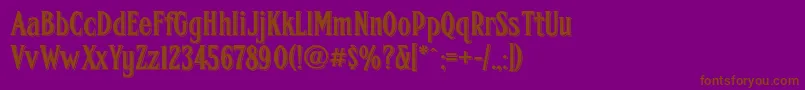 Fhacondfrenchshadednc Font – Brown Fonts on Purple Background