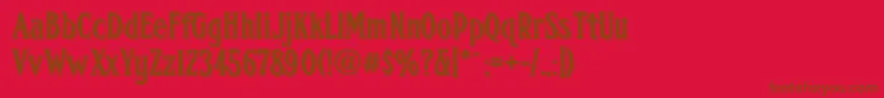 Weitere Informationen zur Fhacondfrenchshadednc-Schriftart Fhacondfrenchshadednc-Schriftart – Braune Schriften auf rotem Hintergrund