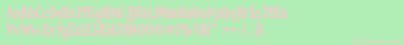 Fhacondfrenchshadednc Font – Pink Fonts on Green Background