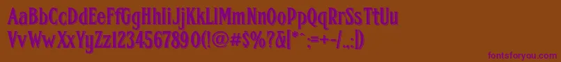 Fhacondfrenchshadednc Font – Purple Fonts on Brown Background