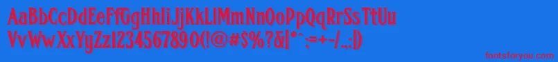 Fhacondfrenchshadednc Font – Red Fonts on Blue Background