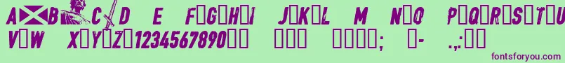 CfwilliamwallaceRegular Font – Purple Fonts on Green Background