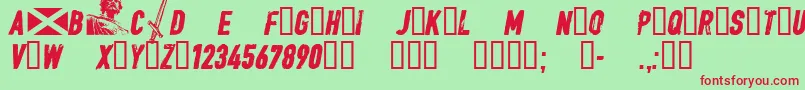 CfwilliamwallaceRegular Font – Red Fonts on Green Background