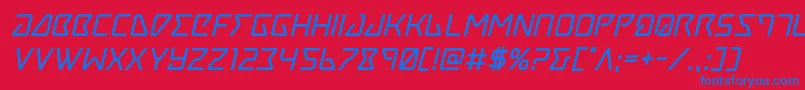 Tracerboldital Font – Blue Fonts on Red Background