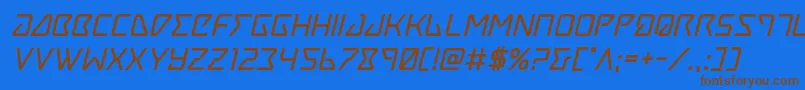 Tracerboldital Font – Brown Fonts on Blue Background