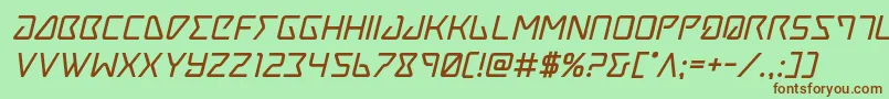 Шрифт Tracerboldital – коричневые шрифты на зелёном фоне