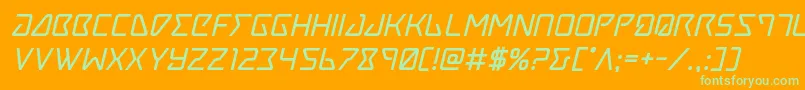 Шрифт Tracerboldital – зелёные шрифты на оранжевом фоне