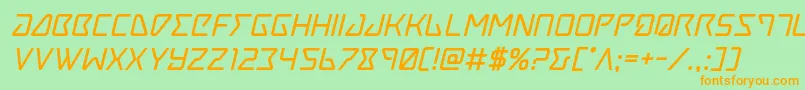 Tracerboldital Font – Orange Fonts on Green Background