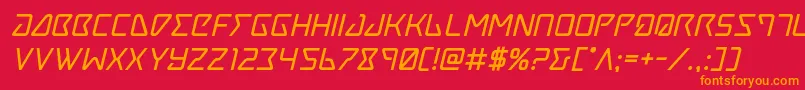 Tracerboldital Font – Orange Fonts on Red Background