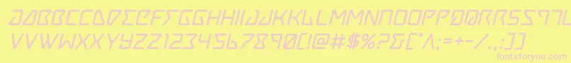 Tracerboldital Font – Pink Fonts on Yellow Background