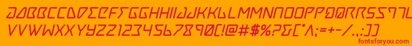 Tracerboldital Font – Red Fonts on Orange Background