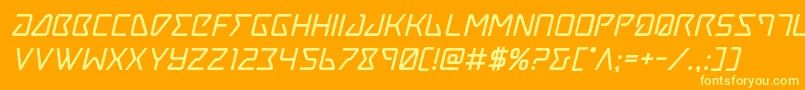 Tracerboldital Font – Yellow Fonts on Orange Background