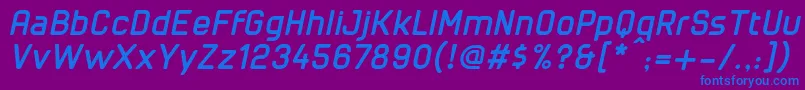 Шрифт CuyabraBoldOblique – синие шрифты на фиолетовом фоне
