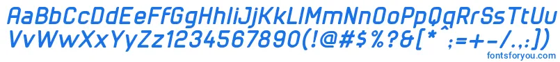 フォントCuyabraBoldOblique – 白い背景に青い文字