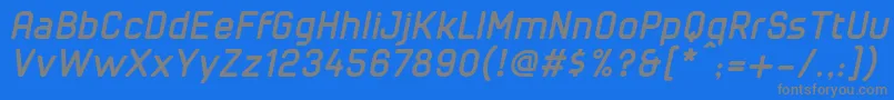 フォントCuyabraBoldOblique – 青い背景に灰色の文字