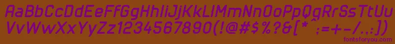 Шрифт CuyabraBoldOblique – фиолетовые шрифты на коричневом фоне