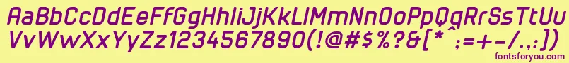 CuyabraBoldOblique Font – Purple Fonts on Yellow Background