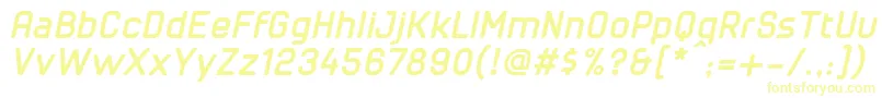 CuyabraBoldOblique-Schriftart – Gelbe Schriften auf weißem Hintergrund