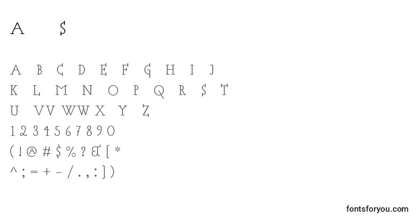 Fuente AccaSet - alfabeto, números, caracteres especiales