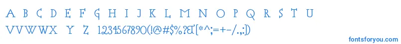 フォントAccaSet – 白い背景に青い文字