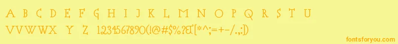 AccaSet Font – Orange Fonts on Yellow Background