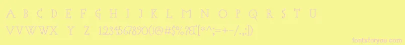 AccaSet Font – Pink Fonts on Yellow Background