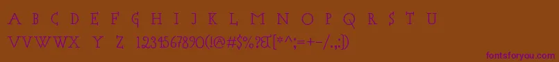 AccaSet Font – Purple Fonts on Brown Background