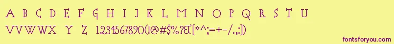 AccaSet Font – Purple Fonts on Yellow Background