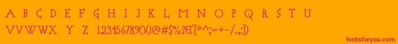 AccaSet Font – Red Fonts on Orange Background