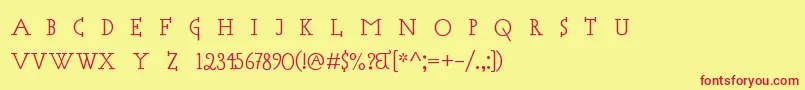 AccaSet Font – Red Fonts on Yellow Background