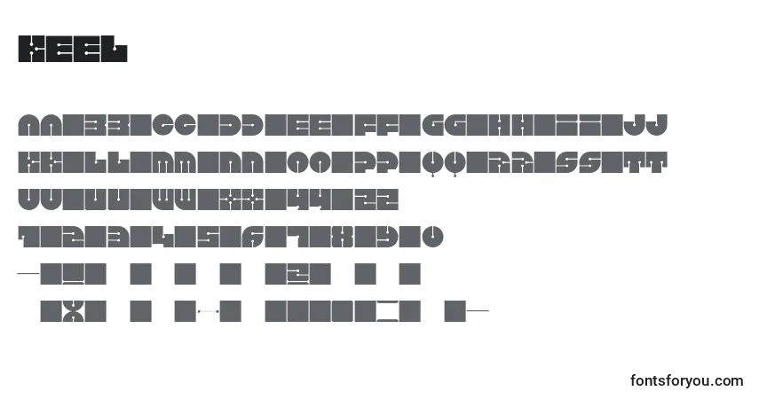 Schriftart Keel (117198) – Alphabet, Zahlen, spezielle Symbole