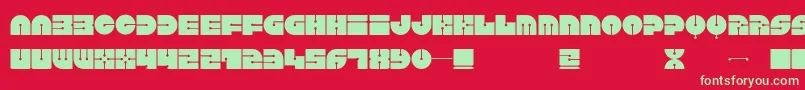 Keel-Schriftart – Grüne Schriften auf rotem Hintergrund