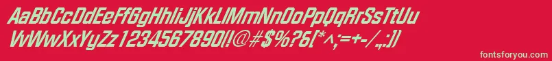 FacetextraboldXxitalicRegular Font – Green Fonts on Red Background